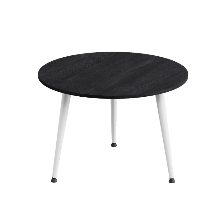 Журнальний круглий стіл OPTIMA 1 ніжки конусні Ferrum-decor 450x670x670 Білий метал ДСП Каштан Арвадонна 16 мм (FRD-107539)