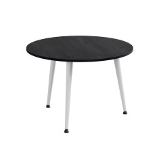 Журнальний круглий стіл OPTIMA 1 ніжки конусні Ferrum-decor 450x670x670 Білий метал ДСП Каштан Арвадонна 16 мм (FRD-107539)
