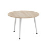 Журнальний круглий стіл OPTIMA 1 ніжки конусні Ferrum-decor 450x670x670 Білий метал ДСП Дуб Сонома 16 мм (FRD-107469) - фото 2