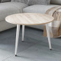 Журнальний круглий стіл OPTIMA 1 ніжки конусні Ferrum-decor 450x670x670 Білий метал ДСП Дуб Сонома 16 мм (FRD-107469) - фото 3