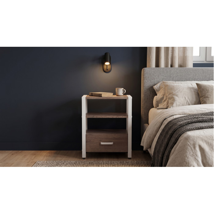 Тумба універсальна Ferrum-decor Вів'єн 1/1 50x41x40 білий ДСП Дуб Кремона Канолло 16 мм (FRD-107809)