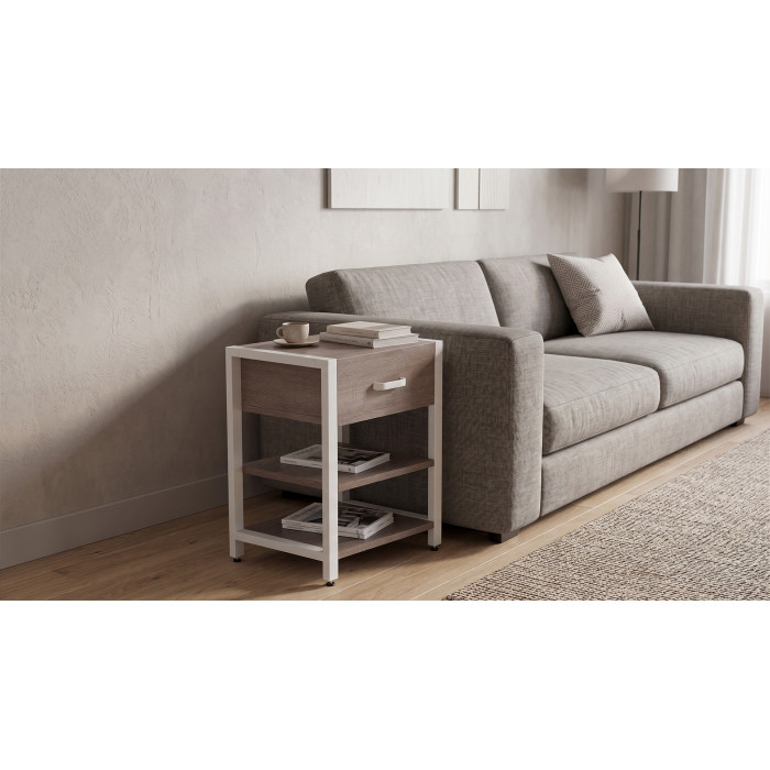 Тумба універсальна Ferrum-decor Вів'єн 1/2 50x41x40 білий ДСП Дуб Кремона Канолло 16 мм (FRD-107779)