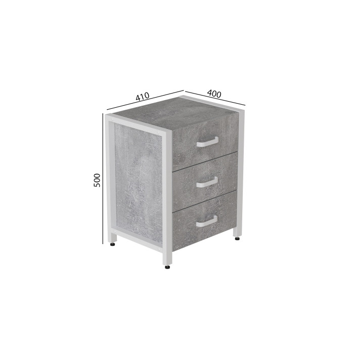 Тумба універсальна Ferrum-decor Вів'єн 3 50x41x40 білий ДСП Бетон 16 мм (FRD-106929)