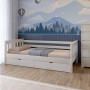 Кровать детская Mebigrand Скандинавия Литл-2 Айвори (S0505Y30R) 80х190 см с задним бортиком и ящиками (MBG-16148) - фото 1