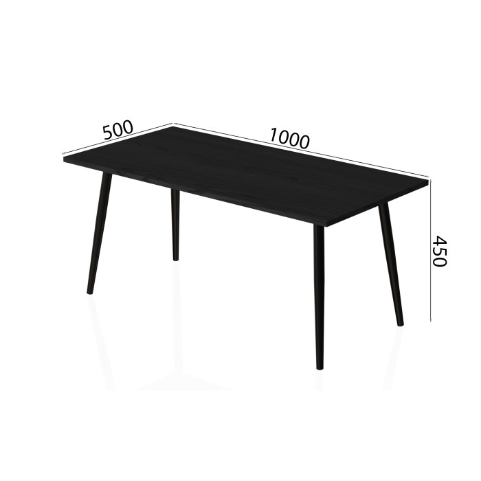 Стіл журнальный Монтана Ferrum-decor 45x100x50 Чорний метал ДСП (FRD-107340)
