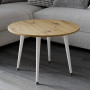 Журнальний круглий стіл OPTIMA 2 ніжки конусні Ferrum-decor 450x670x670 Білий метал ДСП Дуб Артизан 16 мм (FRD-107480) - фото 1