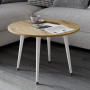 Журнальний круглий стіл OPTIMA 2 ніжки конусні Ferrum-decor 450x670x670 Білий метал ДСП Дуб Артизан 16 мм (FRD-107480) - фото 2