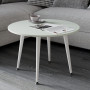 Журнальний круглий стіл OPTIMA 2 ніжки конусні Ferrum-decor 450x670x670 Білий метал ДСП Кашемір 16 мм (FRD-107550) - фото 2