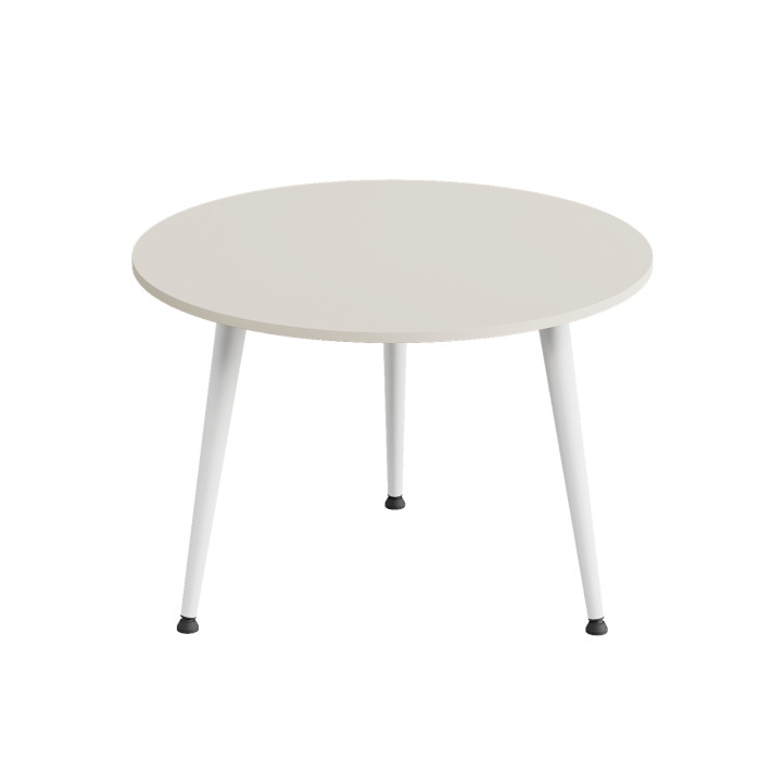 Журнальний круглий стіл OPTIMA 1 ніжки конусні Ferrum-decor 450x670x670 Білий метал ДСП Кашемір 16 мм (FRD-107540)
