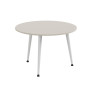 Журнальний круглий стіл OPTIMA 1 ніжки конусні Ferrum-decor 450x670x670 Білий метал ДСП Кашемір 16 мм (FRD-107540) - фото 1