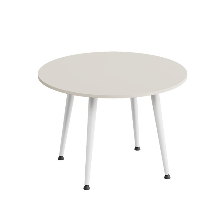 Журнальний круглий стіл OPTIMA 2 ніжки конусні Ferrum-decor 450x670x670 Білий метал ДСП Кашемір 16 мм (FRD-107550)