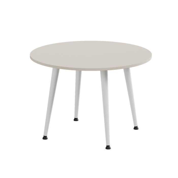 Журнальний круглий стіл OPTIMA 2 ніжки конусні Ferrum-decor 450x670x670 Білий метал ДСП Кашемір 16 мм (FRD-107550)