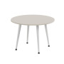 Журнальний круглий стіл OPTIMA 2 ніжки конусні Ferrum-decor 450x670x670 Білий метал ДСП Кашемір 16 мм (FRD-107550) - фото 1