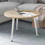 Журнальний круглий стіл OPTIMA 1 ніжки конусні Ferrum-decor 450x670x670 Білий метал ДСП Дуб Артизан 16 мм (FRD-107470) - фото 1
