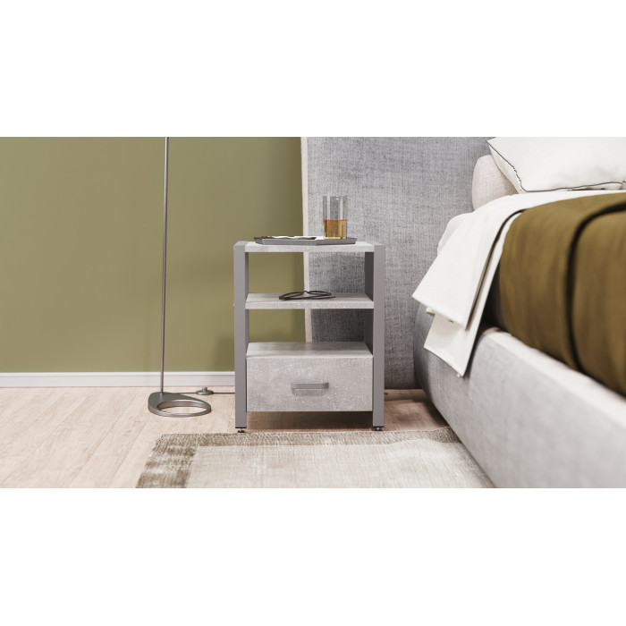 Тумба універсальна Ferrum-decor Вів'єн 1/1 50x41x40 сірий ДСП Бетон 16 мм (FRD-106930)