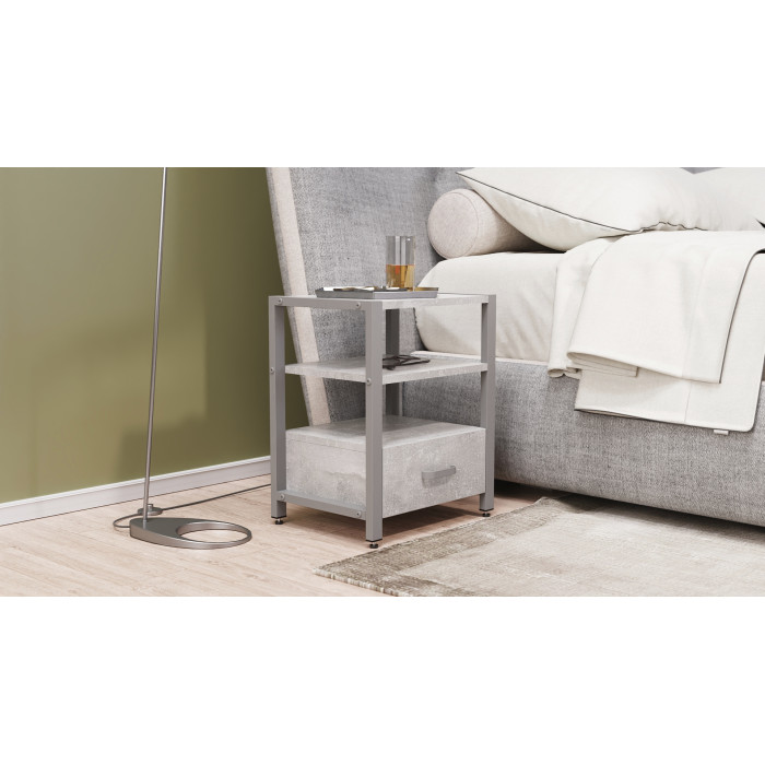 Тумба універсальна Ferrum-decor Вів'єн 1/1 50x41x40 сірий ДСП Бетон 16 мм (FRD-106930)