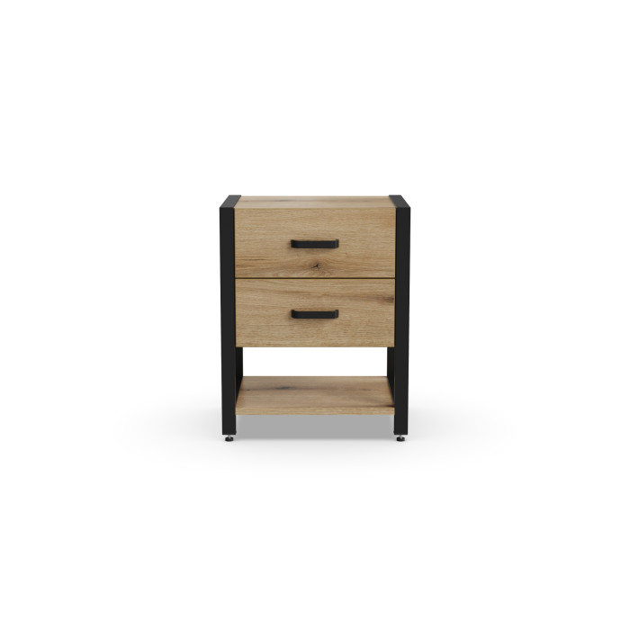Тумба універсальна Ferrum-decor Вів'єн 2/1 50x41x40 чорний ДСП Дуб Евок Прибережний 16 мм (FRD-107790)
