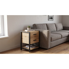 Тумба універсальна Ferrum-decor Вів'єн 2/1 50x41x40 чорний ДСП Дуб Евок Прибережний 16 мм (FRD-107790)
