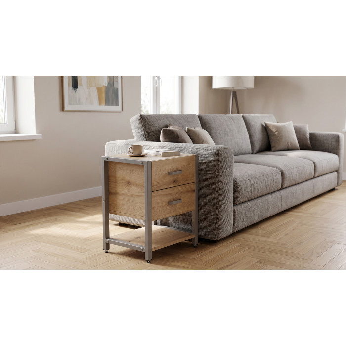 Тумба універсальна Ferrum-decor Вів'єн 2/1 50x41x40 сірий ДСП Дуб Евок Прибережний 16 мм (FRD-107800)