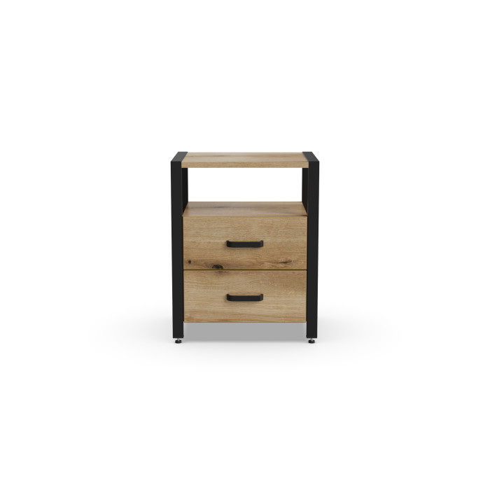 Тумба універсальна Ferrum-decor Вів'єн 2/2 50x41x40 чорний ДСП Дуб Евок Прибережний 16 мм (FRD-107760)
