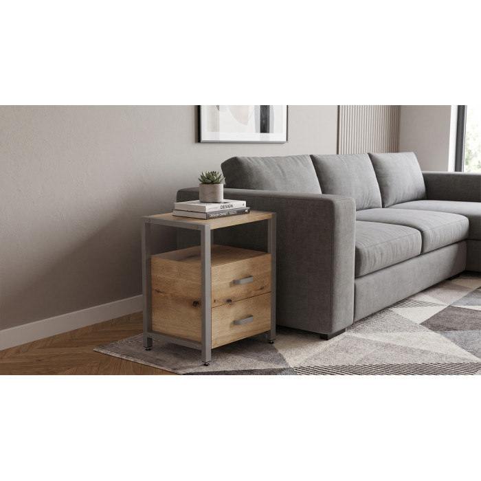 Тумба універсальна Ferrum-decor Вів'єн 2/2 50x41x40 сірий ДСП Дуб Евок Прибережний 16 мм (FRD-107770)
