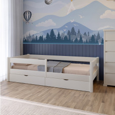 Дитяче ліжко Mebigrand Атланта Літл-2 Айворі (S0505Y30R) 70х190 см з бортиками та ящиками (MBG-15686)