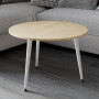 Журнальний круглий стіл OPTIMA 1 ніжки конусні Ferrum-decor 450x670x670 Білий метал ДСП Дуб Кремона Торро 16 мм (FRD-107541) - фото 2