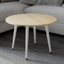Журнальний круглий стіл OPTIMA 2 ніжки конусні Ferrum-decor 450x670x670 Білий метал ДСП Дуб Кремона Торро 16 мм (FRD-107551) - фото 3