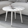 Журнальний круглий стіл OPTIMA 2 ніжки конусні Ferrum-decor 450x670x670 Білий метал ДСП Бетон 16 мм (FRD-107481) - фото 3