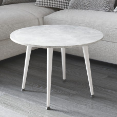 Журнальний круглий стіл OPTIMA 2 ніжки конусні Ferrum-decor 450x670x670 Білий метал ДСП Бетон 16 мм (FRD-107481)