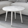 Журнальний круглий стіл OPTIMA 2 ніжки конусні Ferrum-decor 450x670x670 Білий метал ДСП Бетон 16 мм (FRD-107481) - фото 1