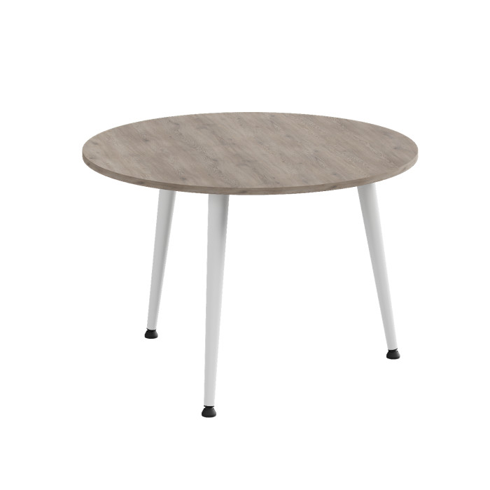 Журнальний круглий стіл OPTIMA 1 ніжки конусні Ferrum-decor 450x670x670 Білий метал ДСП Дуб Кремона Торро 16 мм (FRD-107541)