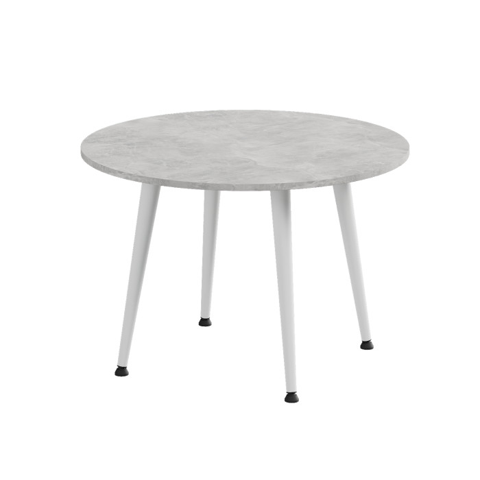 Журнальний круглий стіл OPTIMA 2 ніжки конусні Ferrum-decor 450x670x670 Білий метал ДСП Бетон 16 мм (FRD-107481)