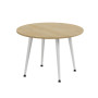 Журнальний круглий стіл OPTIMA 2 ніжки конусні Ferrum-decor 450x670x670 Білий метал ДСП Дуб Кремона Торро 16 мм (FRD-107551) - фото 1