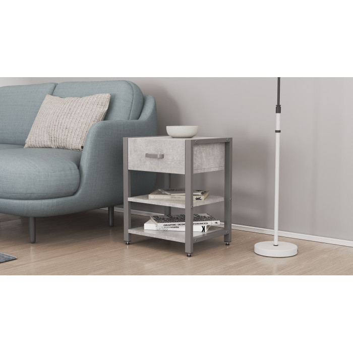 Тумба універсальна Ferrum-decor Вів'єн 1/2 50x41x40 сірий ДСП Бетон 16 мм (FRD-106931)