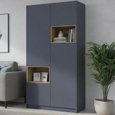 Шафа для одягу з нішою Doros Дейл 115,2х52х220 см Графіт/Дуб евок (DRS-011281)