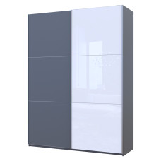 Шафа-купе двохдверна Doros G-Caiser 180х60х240 см Графіт/1 Біле Скло (DRS-011036)