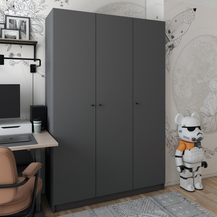 Шкаф распашной для одежды Doros Промо 135х48х204 см Графит (DRS-011206)