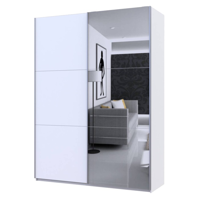 Шафа-купе двохдверна Doros G-Caiser 180х60х240 см Білий/1 Дзеркало (DRS-011236)