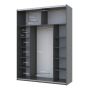 Шафа-купе двохдверна Doros G-Caiser 180х60х240 см Графіт/1 Дзеркало (DRS-011033) - фото 5