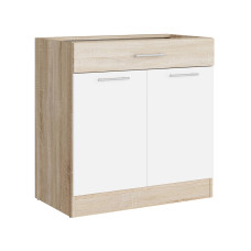 Кухонний модуль нижній з шухлядою Еверест Еко 800 дуб сонома/німфея альба (білий) (без стільниці) 80х46х82 см (EVR-071038)