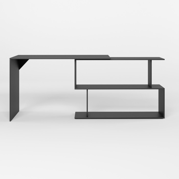 Стіл комп'ютерний поворотний з полицями М-ЗОН Джеко 1200 Антрацит (MZN-031033)