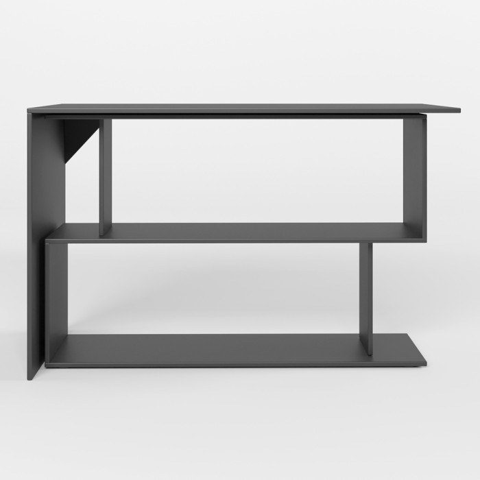 Стіл комп'ютерний поворотний з полицями М-ЗОН Джеко 1200 Антрацит (MZN-031033)