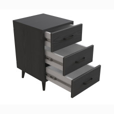 Тумба Віва 3 на конусних ніжках Ferrum-decor 56,5x35x40 Чорний метал ДСП Сосна Кембра 16 мм (FRD-106818)