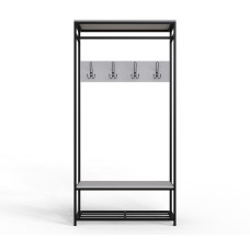 Вешалка напольная модульная Ferrum-decor Трелис 15 180x90x38 черный ДСП Белое 16мм (FRD-104361)