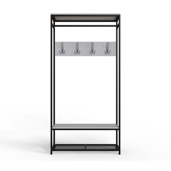 Вешалка напольная модульная Ferrum-decor Трелис 15 180x90x38 черный ДСП Белое 16мм (FRD-104361)