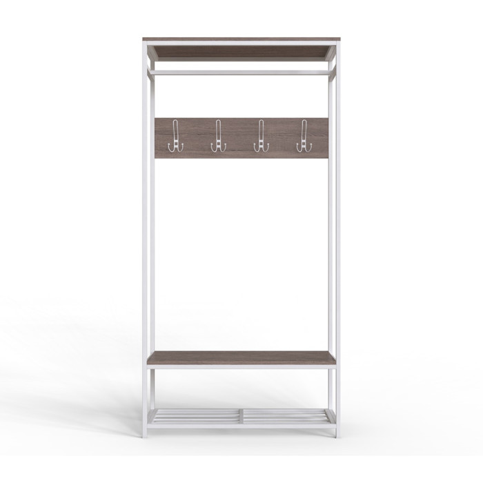 Вешалка напольная модульная Ferrum-decor Трелис 15 180x90x38 белый ДСП Дуб Сонома Трюфель 16мм (FRD-104371)