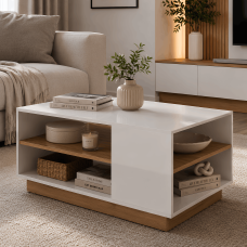 Стіл журнальний Perfect Home Арко / Arco 100 Білий глянець/дуб грандсон (PFH-091035)