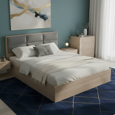 Кровать двуспальная Эверест КЛ-1600 Лайт (щит ДСП под матрас) 160х200 см Дуб сонома (EVR-4657)