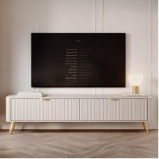 Тумба под телевизор Perfect Home Ланте/Lante 2-дверная с золотыми ножками 2D/163 Беж (PFH-091118)